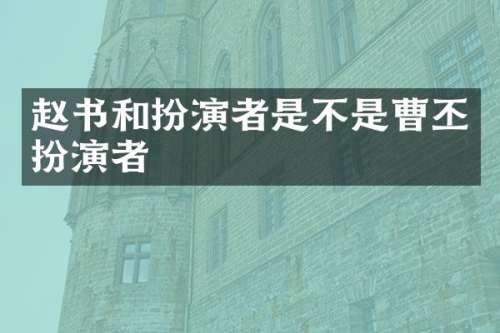 赵书和扮演者是不是曹丕扮演者