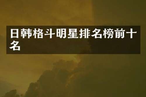 日韩格斗明星排名榜前十名