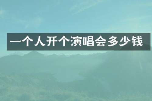一个人开个演唱会多少钱