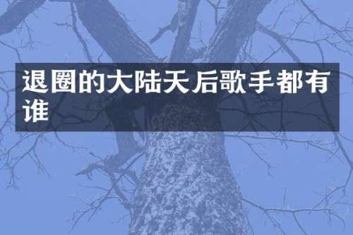 退圈的大陆天后歌手都有谁