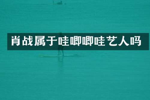 肖战属于哇唧唧哇艺人吗