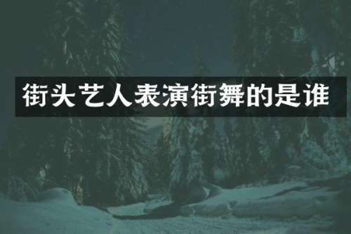 街头艺人表演街舞的是谁