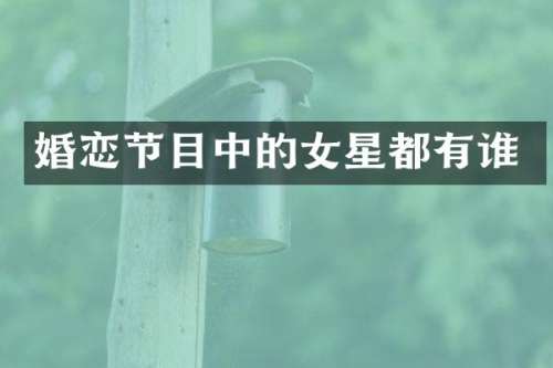 婚恋节目中的女星都有谁