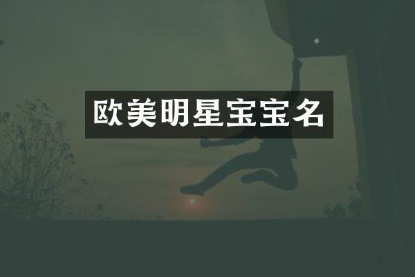 欧美明星宝宝名