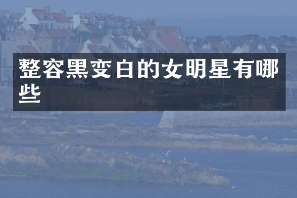 整容黑变白的女明星有哪些