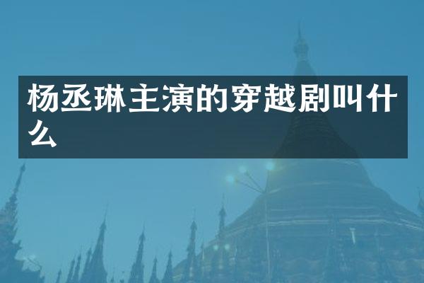杨丞琳主演的穿越剧叫什么