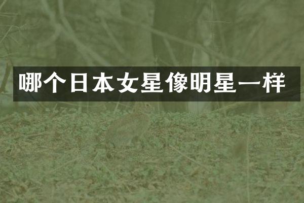 哪个日本女星像明星一样