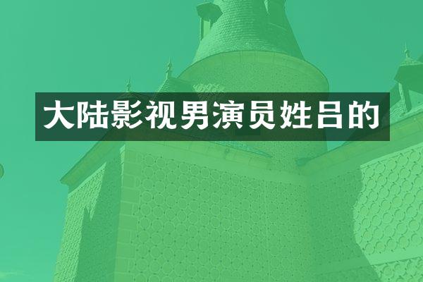 大陆影视男演员姓吕的