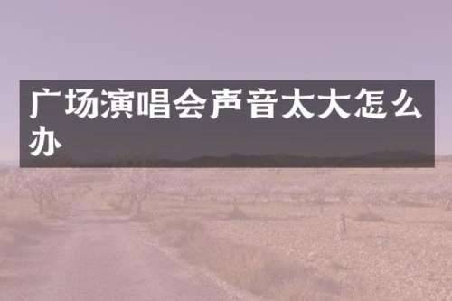 广场演唱会声音太大怎么办