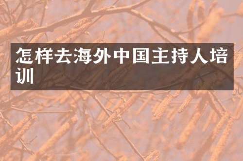 怎样去海外中国主持人培训