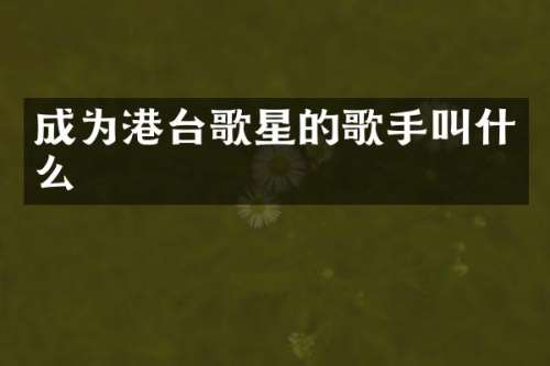 成为港台歌星的歌手叫什么