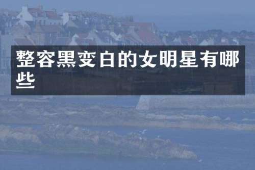 整容黑变白的女明星有哪些