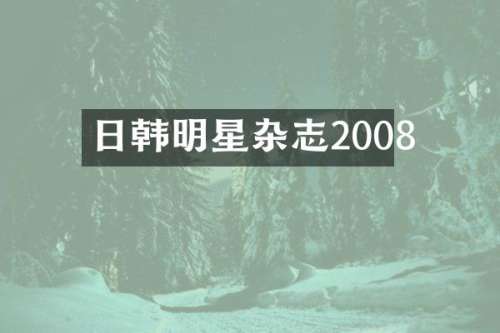 日韩明星杂志2008