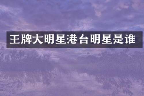 王牌大明星港台明星是谁