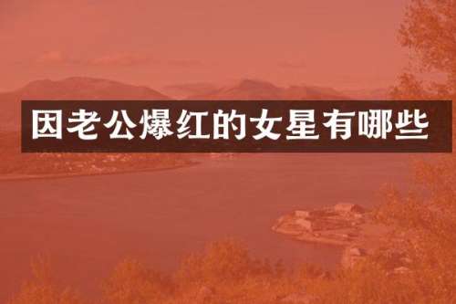 因老公爆红的女星有哪些