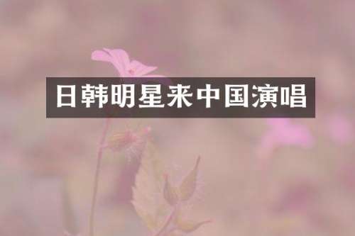 日韩明星来中国演唱