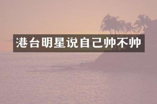港台明星说自己帅不帅