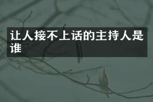 让人接不上话的主持人是谁
