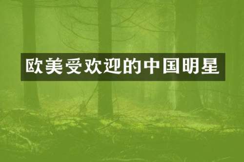 欧美受欢迎的中国明星