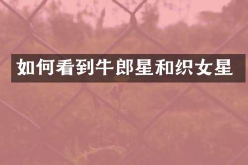 如何看到牛郎星和织女星