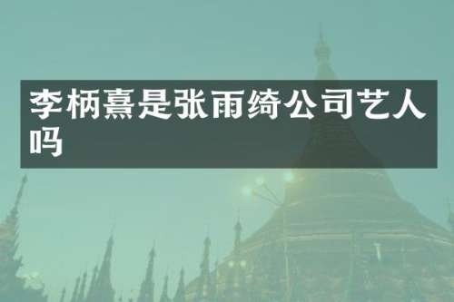 李柄熹是张雨绮公司艺人吗