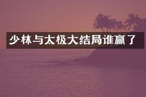 少林与太极大结局谁赢了