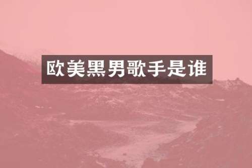 欧美黑男歌手是谁
