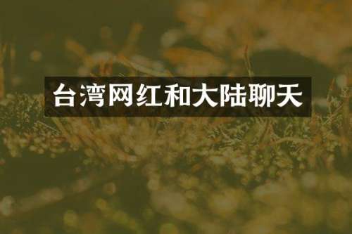 台湾网红和大陆聊天