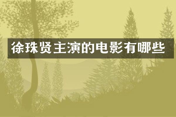 徐珠贤主演的电影有哪些