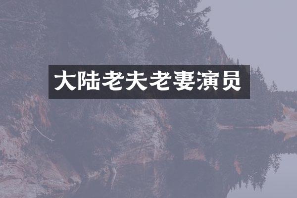 大陆老夫老妻演员
