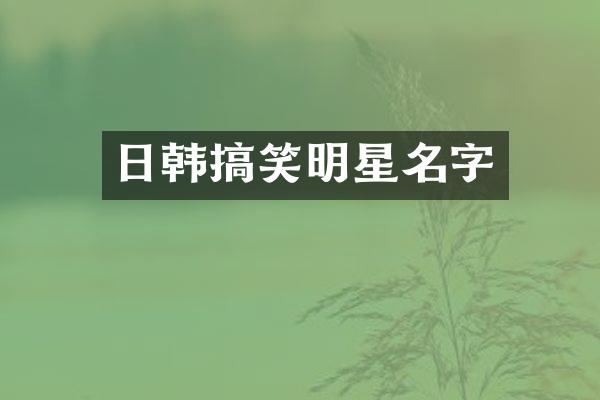日韩搞笑明星名字