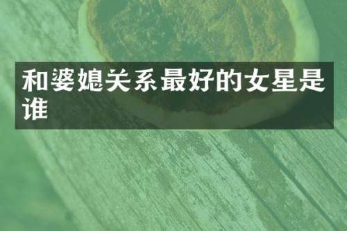 和婆媳关系最好的女星是谁