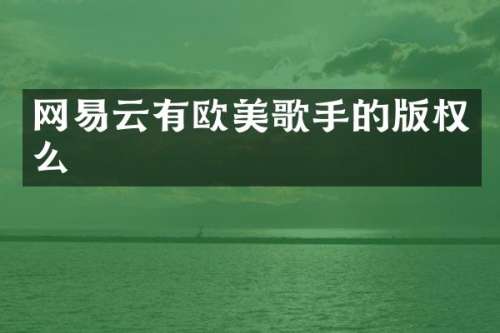 网易云有欧美歌手的版权么