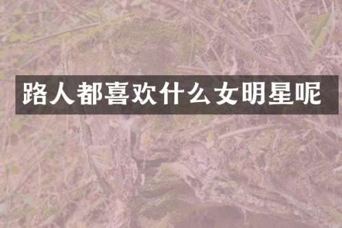 路人都喜欢什么女明星呢