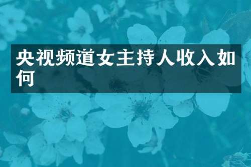 央视频道女主持人收入如何