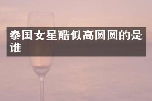 泰国女星酷似高圆圆的是谁