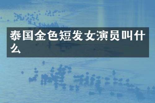 泰国金色短发女演员叫什么