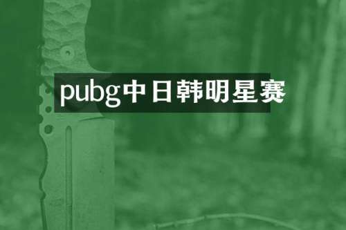 pubg中日韩明星赛