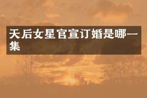 天后女星官宣订婚是哪一集