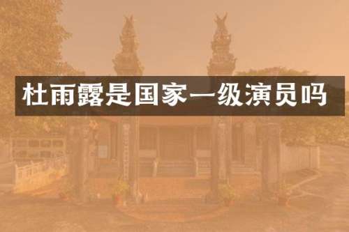 杜雨是国家一级演员吗