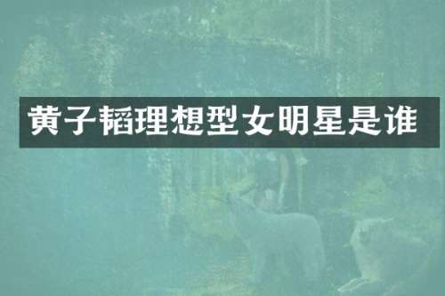 黄子韬理想型女明星是谁