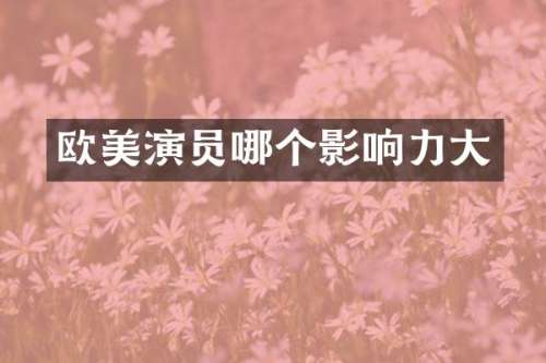 欧美演员哪个影响力大