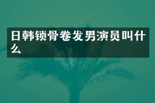 日韩锁骨卷发男演员叫什么