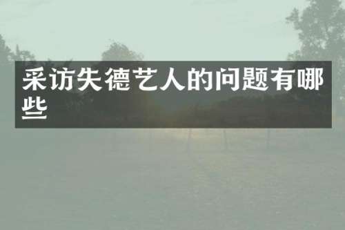 采访失德艺人的问题有哪些