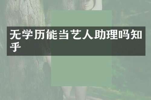 无学历能当艺人助理吗知乎