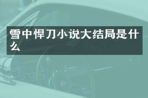 雪中悍刀小说大结局是什么