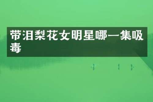 带泪梨花女明星哪一集吸毒
