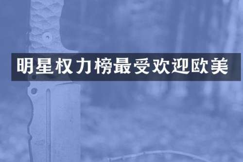 明星权力榜最受欢迎欧美