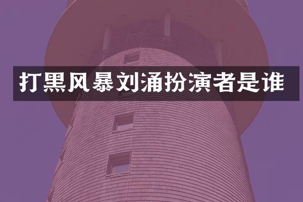 打黑风暴扮演者是谁