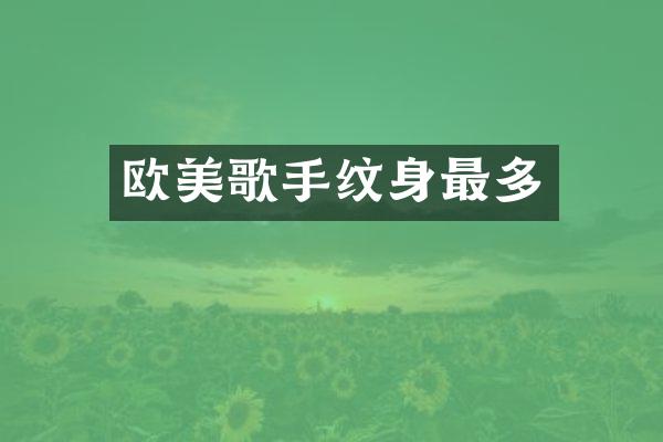 欧美歌手纹身最多